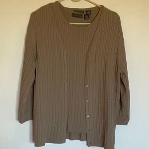 Two piece Relativity sweater set Cardigan XL Shell L. Matching set